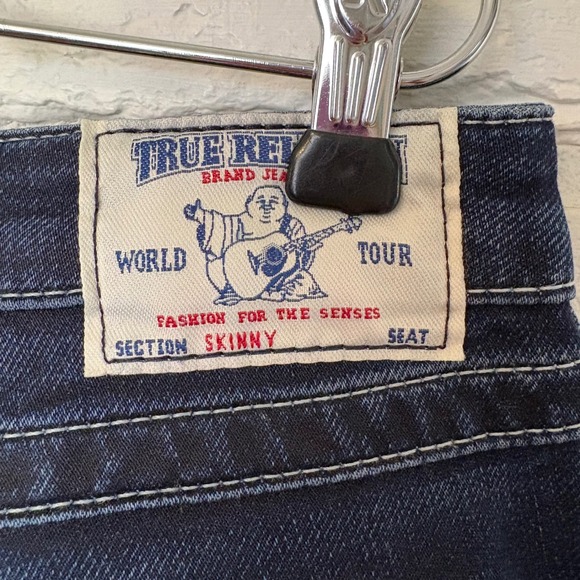 True Religion Dark Wash Skinny Jean Women's Size 29 Low Rise Excellent - Picture 5 of 6